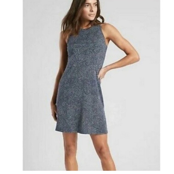 Athleta Dresses & Skirts - Athleta Santorini Navy and White Textured Midi Dress EUC